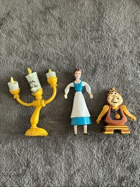 Vintage set of 3 figurines from Beauty and the Beast